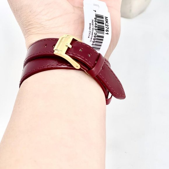 COPY - NWT MICHAEL KORS Lake Red Leather Watch MK2761 main image 5
